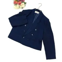 美品✨ラブリッチ（13A2）ツイード ダブルブレスト ジャケット 紺 卒業入学