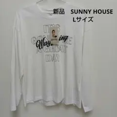 新品タグ付き　しまむら　サニーハウス　ホワイト長袖Tシャツ