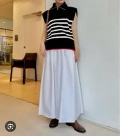 美品　MACPHEE パネルボーダー ハーフジップベスト