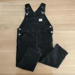 【EDWIN】コーデュロイ オーバーオール　ブラック　100cm
