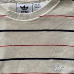 adidas 半袖ストライプシャツ クリーム色のサムネイル