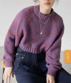 定価5940円　新品タグ付　VACANCY ラウンドスリーブMIXカラーニット