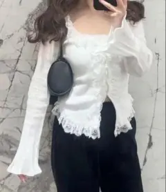 〈SNIDEL〉Sustainableフリルニットプルオーバー