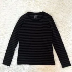 無印良品　長袖Tシャツ ボーダー　カットソー　Mサイズ　ブラック×ブラウン