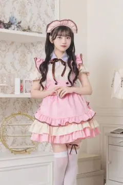 【超美品】メイド服フルセット❤︎ ピンク×フリル