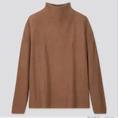 ユニクロ　UNIQLO ソフトニット　フリース　ハイネック　ブラウン