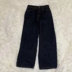 vega maulana 様☆美品☆ ユニクロダークブルーワイドレッグデニム27