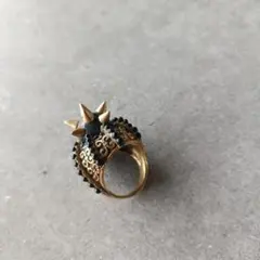 GUCCI スパイク スタッズ リング 指輪 ゴールド ブラック - メルカリ