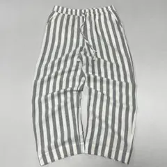 00s GAP リネン ロンドンストライプ イージーパンツ ワイド バギー 極太