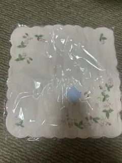 ウエッジウッド　ピンク 刺繍 ハンカチ WEDG WOOD