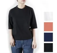 homspun ホームスパン 30/1天竺 6分袖Tシャツ 6370のサムネイル
