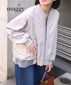 maggy バックフレアワークブルゾン　チュール　異素材　スコットクラブ
