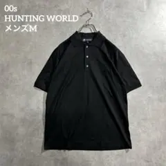 00s HUNTING WORLDイタリア製 半袖ポロシャツ ブラック メンズMのサムネイル