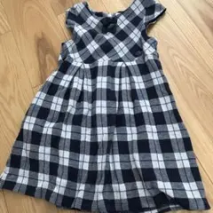 ミキハウス チェック柄 ワンピース　紺