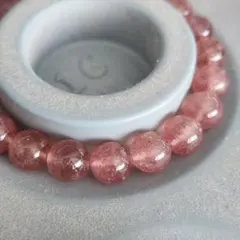 天然石 ストロベリー クォーツ ブレスレット 196c 苺水晶 9.1mm