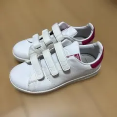 adidas Stan Smith ベルクロスニーカー ホワイト/ピンク　21