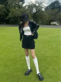 GRL ペプラムレザージャケット[kd93] ブラック S