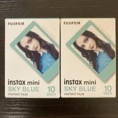 【2個セット】instax mini チェキフィルム10枚入 スカイブルー