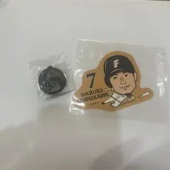 北海道日本ハムファイターズ　中島卓也　西川遥輝　はるたく ピンバッジ　ステッカー