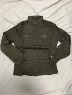 ユニクロ シャツ 長袖 メンズ レディース ミリタリー コットン ジャケット