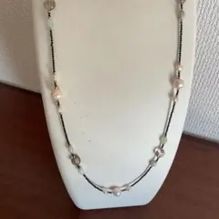 ロングネックレス★淡水本真珠★天然石★パールネックレス★ハンドメイド★ネックレス