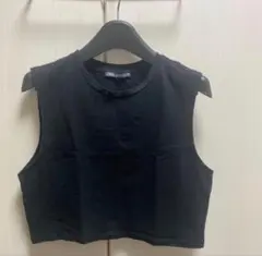 ZARA 黒 Lサイズ クロップドタンクトップのサムネイル