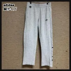 【アディダス】スウェットパンツ　グレー　トレフォイル　デカロゴ刺繍総柄H1