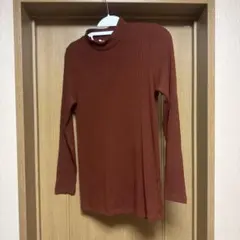 UNIQLO リブ編みタートルネック XL ブラウン