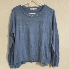 grove ブルー 長袖ニット M