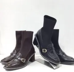 RANDA✩.*˚極美品 ストレッチソックスアンクルブーツ23.5cm ブラック