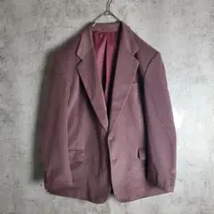【ヴィンテージ】古着 テーラードジャケット 大きいサイズ ベロア 紫 レトロ