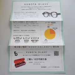 ​【10万円分】クボタメガネ（Kubota Glass）株主優待 割引券 KUBOTA GLASS クボタグラス 割引券の通販 by くーまん's shop｜ラクマ