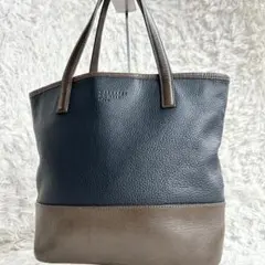 美品◎マーガレットハウエル トートバッグ ネイビー バイカラー シボ革のサムネイル