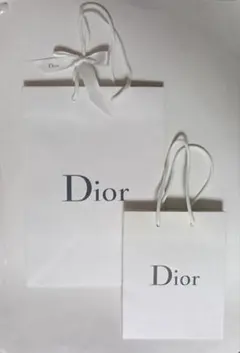 クリスチャンディオール Dior ホワイトペーパーバッグ 2個セット