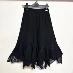 6436★M 黒 レース スカート 社交ダンス