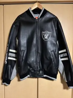 RAIDERS レザー スタジャン ブラック