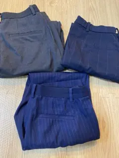 テーパードパンツ　3点セット（ストライプ・チェック）