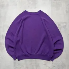 90s USA제 TULTEX 블랭크 스웨트 무지 보라색 라글란 짧은 길이