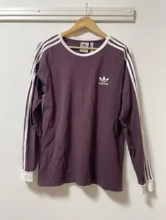 adidas originals 3ストライプ 長袖Tシャツ バーガンディ XL