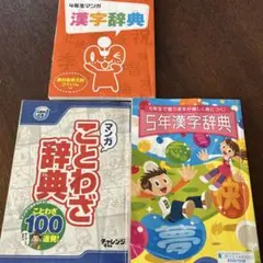 進研ゼミ　小4 小5の漢字辞典とことわざ辞典