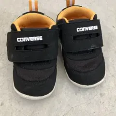 CONVERSE ベビーシューズ 黒/オレンジ