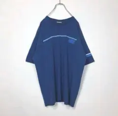 【大人気‼︎】NIKE デカロゴ　古着　プリント　青　ラインロゴ　刺繍　90s.