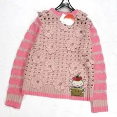 ✨タグ付き✨アルベロベロ　デリバリーブタchanアップリケかぎ針天竺ニット