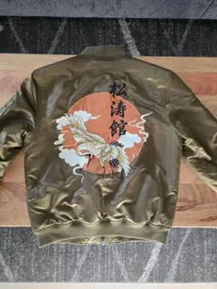 TOPMAN 鶴刺繍 ボンバージャケット オリーブグリーン
