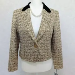 【タグ付き】ソワールドルチェ 金ボタン ラメツイード フォーマルジャケット 9号