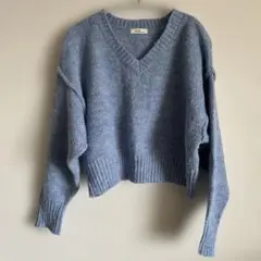 earth music&ecology ライトブルー Vネックセーター