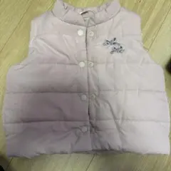 【お値引】SIMPLE FREE ピンク花柄ダウンベスト リバーシブル　95