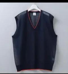 ROKU ネイビー Vネック ニットベスト
