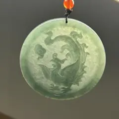 本翡翠ペンダント　グァテマラ産　氷種　師匠作品　みずみずしい　お買い得　訳あり