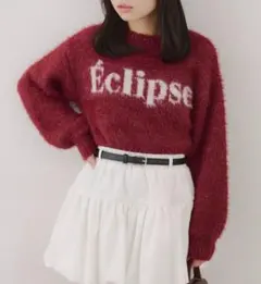 OLIVE des OLIVE新品未使用ラメフェザーロゴニット ボルドー